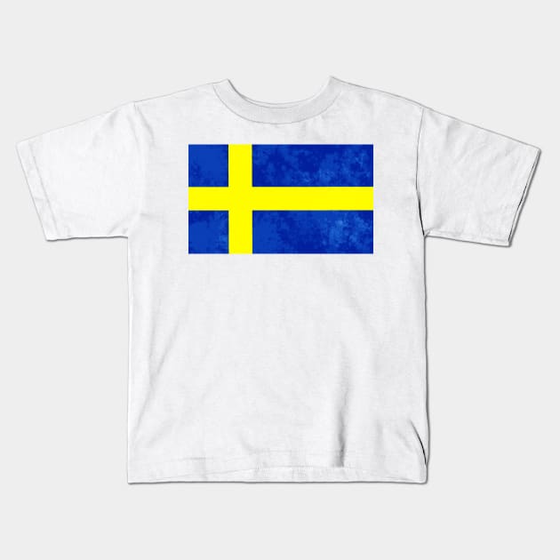 Swedish Flag Kids T-Shirt by TeeCupDesigns